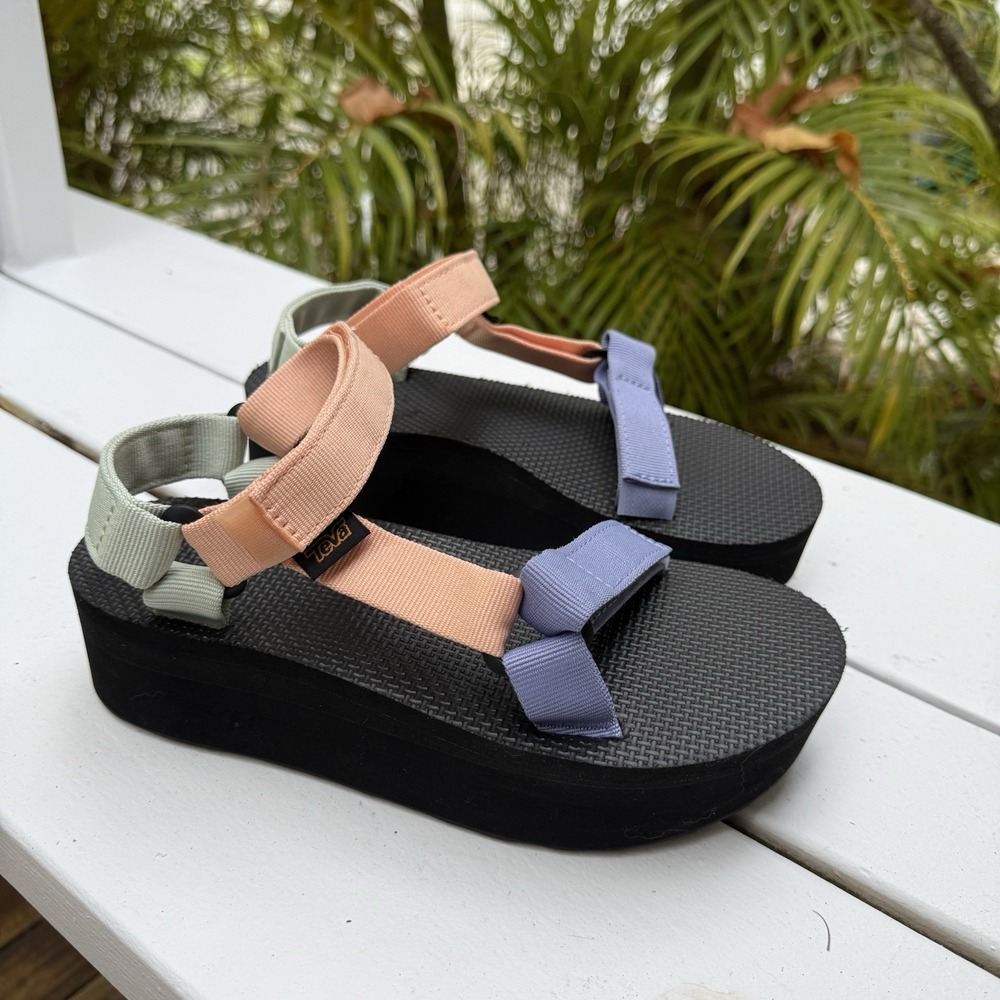 TEVA Sherbet‎ Multi Flatform Universal Platform Sandals Hiking Women's Size 8 - Picture 6 of 7
